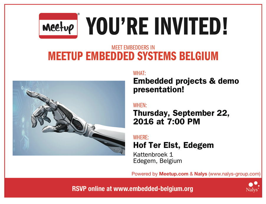 Meetup Embedded Systems Belgium - September