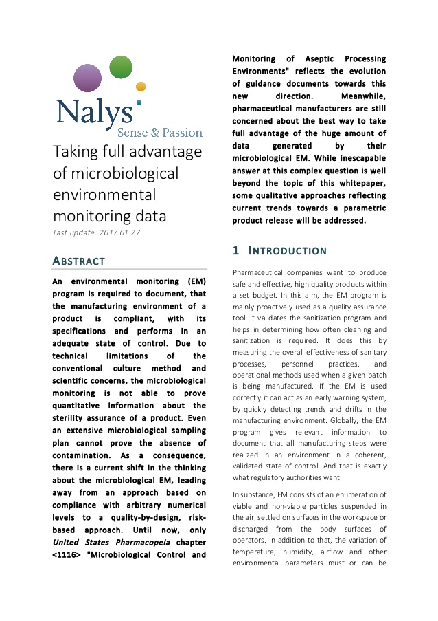 White Paper: Environmental monitoring data